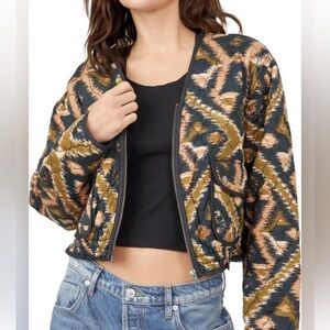 Free people Peggy Quilted Jacket ikat size medium